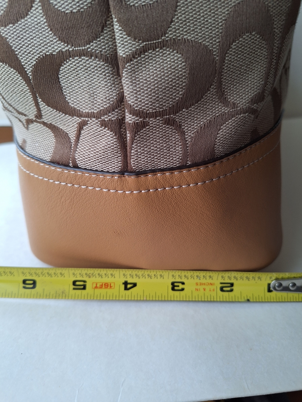 Coach Hadley Signature Zip Satchel Tote Bag with Leather Trim Laptop Shoulder - Picture 17 of 17